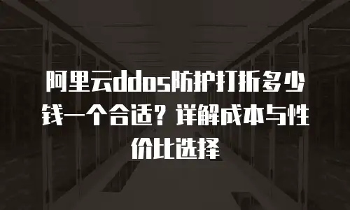 阿里云ddos防护打折多少钱一个合适？详解成本与性价比选择