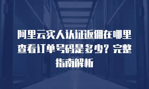 阿里云实人认证返佣在哪里查看订单号码是多少？完整指南解析