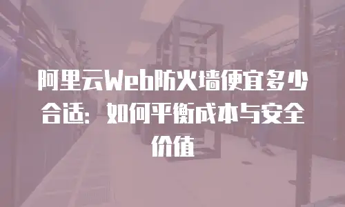 阿里云Web防火墙便宜多少合适：如何平衡成本与安全价值