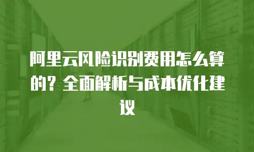 阿里云风险识别费用怎么算的？全面解析与成本优化建议