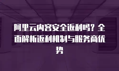 阿里云内容安全返利吗？全面解析返利机制与服务商优势