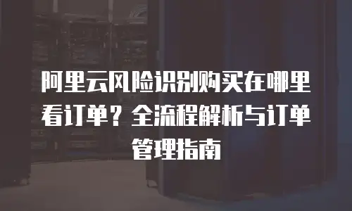 阿里云风险识别购买在哪里看订单？全流程解析与订单管理指南
