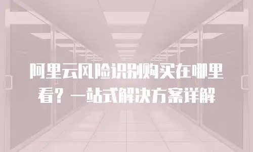 阿里云风险识别购买在哪里看？一站式解决方案详解