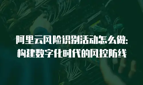 阿里云风险识别活动怎么做：构建数字化时代的风控防线