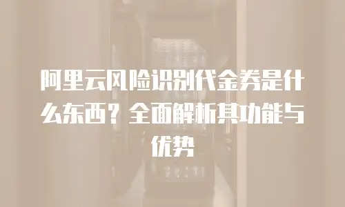 阿里云风险识别代金券是什么东西？全面解析其功能与优势