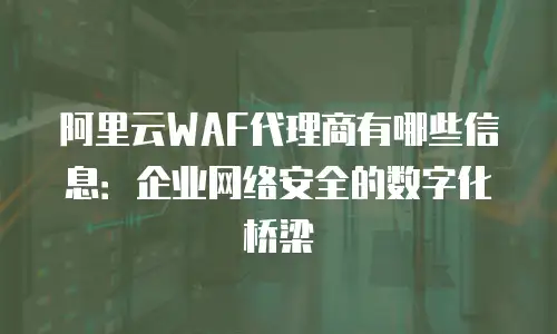 阿里云WAF代理商有哪些信息：企业网络安全的数字化桥梁