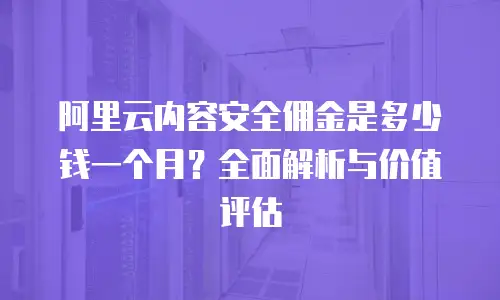 阿里云内容安全佣金是多少钱一个月？全面解析与价值评估