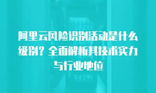 阿里云风险识别活动是什么级别？全面解析其技术实力与行业地位