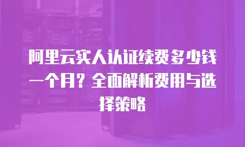 阿里云实人认证续费多少钱一个月？全面解析费用与选择策略