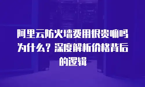 阿里云防火墙费用很贵嘛吗为什么？深度解析价格背后的逻辑