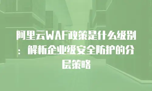 阿里云WAF政策是什么级别：解析企业级安全防护的分层策略