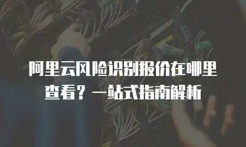 阿里云风险识别报价在哪里查看？一站式指南解析