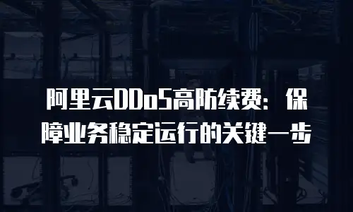 阿里云DDoS高防续费：保障业务稳定运行的关键一步