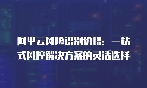 阿里云风险识别价格：一站式风控解决方案的灵活选择