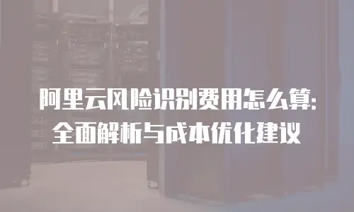 阿里云风险识别费用怎么算：全面解析与成本优化建议