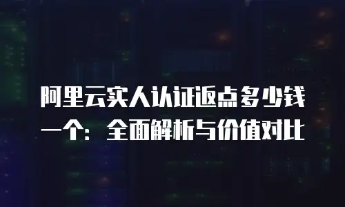 阿里云实人认证返点多少钱一个：全面解析与价值对比
