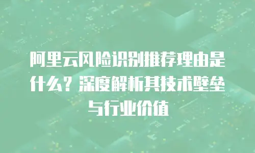 阿里云风险识别推荐理由是什么？深度解析其技术壁垒与行业价值