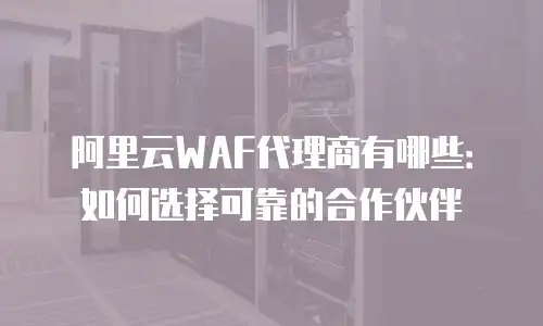 阿里云WAF代理商有哪些：如何选择可靠的合作伙伴