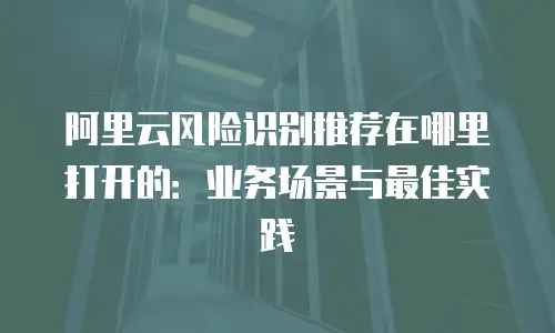 阿里云风险识别推荐在哪里打开的：业务场景与最佳实践
