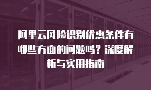 阿里云风险识别优惠条件有哪些方面的问题吗？深度解析与实用指南