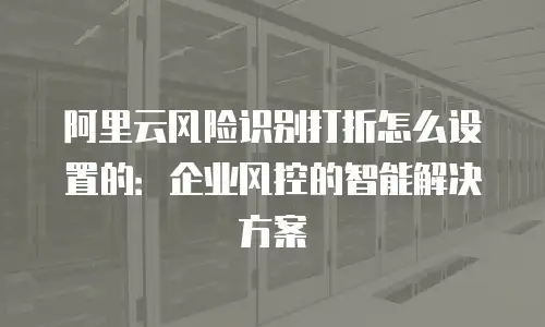 阿里云风险识别打折怎么设置的：企业风控的智能解决方案