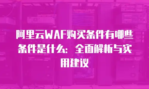 阿里云WAF购买条件有哪些条件是什么：全面解析与实用建议