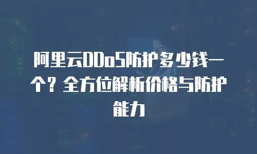 阿里云DDoS防护多少钱一个？全方位解析价格与防护能力