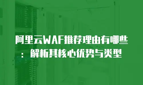 阿里云WAF推荐理由有哪些：解析其核心优势与类型