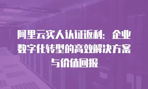 阿里云实人认证返利：企业数字化转型的高效解决方案与价值回报