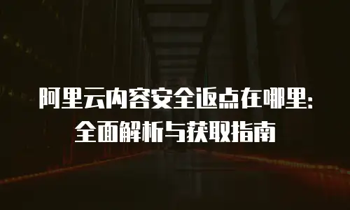 阿里云内容安全返点在哪里：全面解析与获取指南