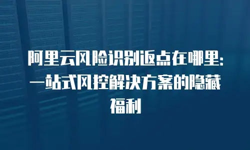阿里云风险识别返点在哪里：一站式风控解决方案的隐藏福利