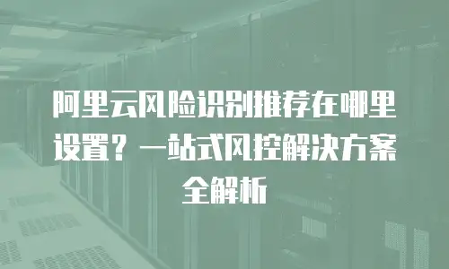 阿里云风险识别推荐在哪里设置？一站式风控解决方案全解析