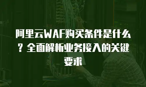 阿里云WAF购买条件是什么？全面解析业务接入的关键要求
