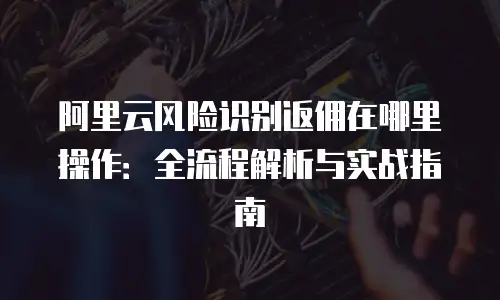 阿里云风险识别返佣在哪里操作：全流程解析与实战指南