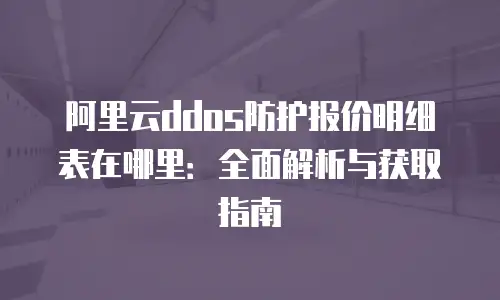 阿里云ddos防护报价明细表在哪里：全面解析与获取指南