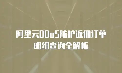阿里云DDoS防护返佣订单明细查询全解析