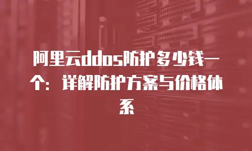 阿里云ddos防护多少钱一个：详解防护方案与价格体系