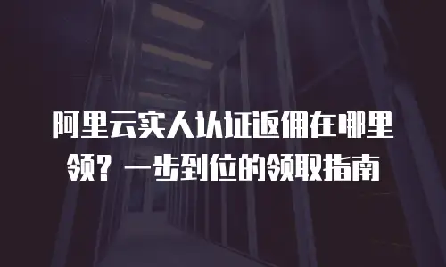 阿里云实人认证返佣在哪里领？一步到位的领取指南