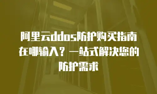 阿里云ddos防护购买指南在哪输入？一站式解决您的防护需求