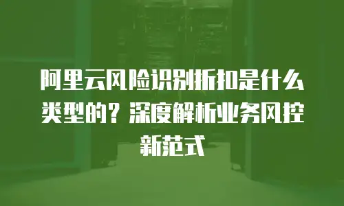 阿里云风险识别折扣是什么类型的？深度解析业务风控新范式