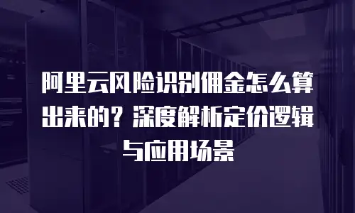 阿里云风险识别佣金怎么算出来的？深度解析定价逻辑与应用场景