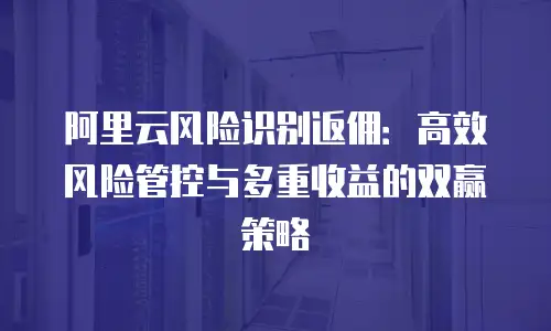 阿里云风险识别返佣：高效风险管控与多重收益的双赢策略