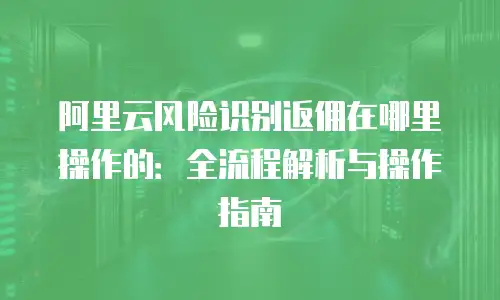 阿里云风险识别返佣在哪里操作的：全流程解析与操作指南