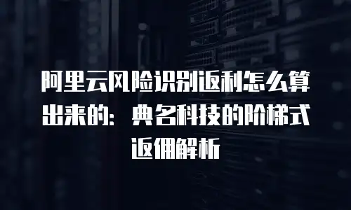 阿里云风险识别返利怎么算出来的：典名科技的阶梯式返佣解析