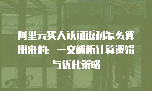 阿里云实人认证返利怎么算出来的：一文解析计算逻辑与优化策略