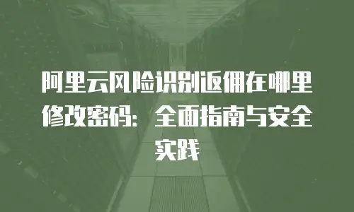 阿里云风险识别返佣在哪里修改密码：全面指南与安全实践
