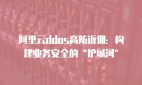 阿里云ddos高防返佣：构建业务安全的“护城河”