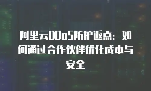 阿里云DDoS防护返点：如何通过合作伙伴优化成本与安全