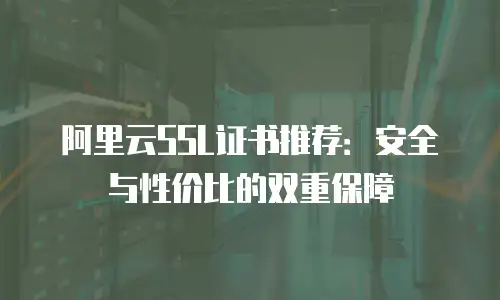 阿里云SSL证书推荐：安全与性价比的双重保障