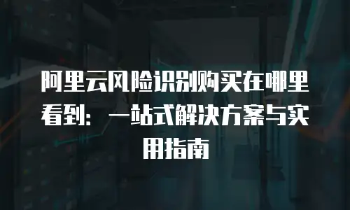 阿里云风险识别购买在哪里看到：一站式解决方案与实用指南